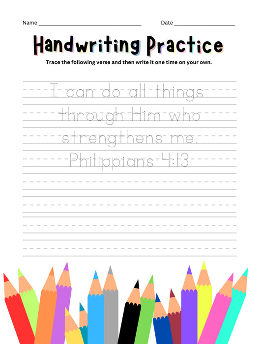 Handwriting Practice Phil 4:13